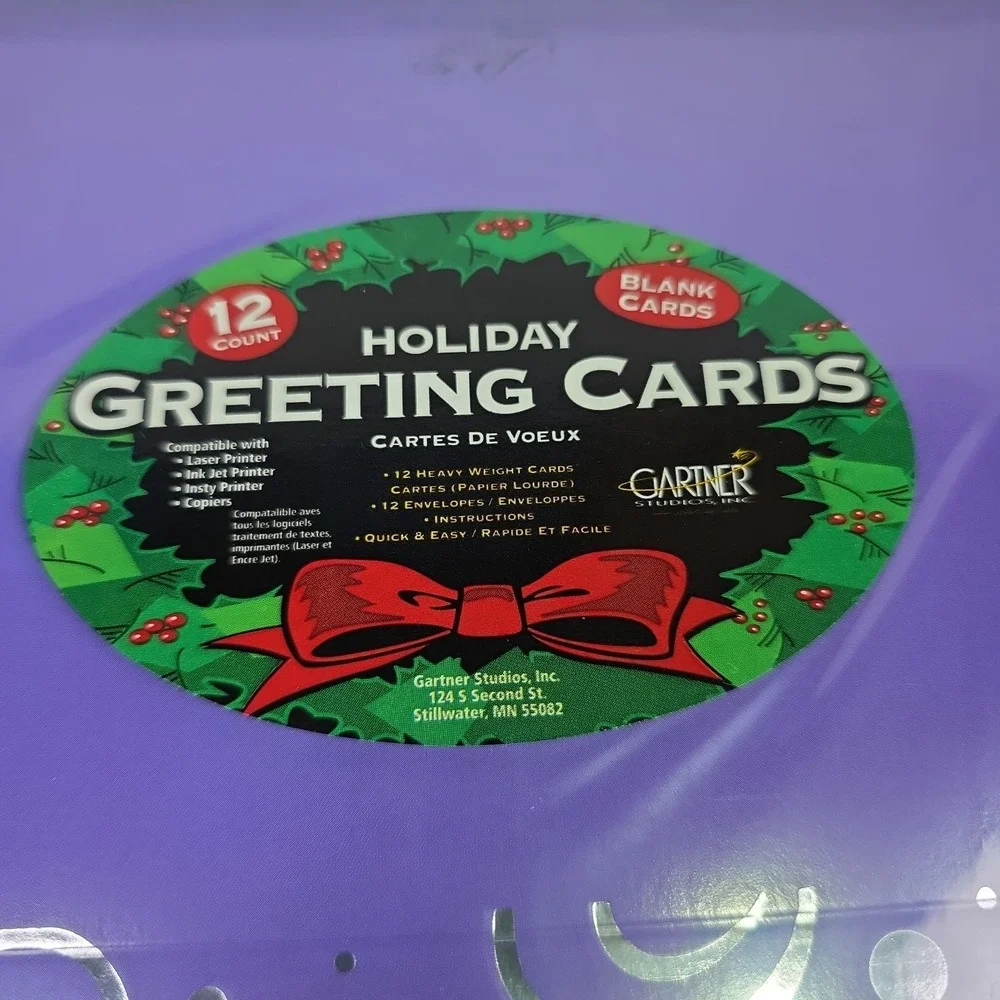 Create Your Own Holiday Greeting Cards Christmas Ink Jet Gartner 12 Cards